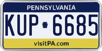 PA license plate KUP6685