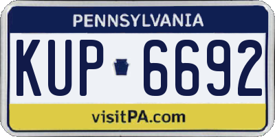 PA license plate KUP6692