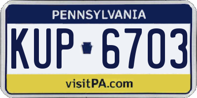 PA license plate KUP6703