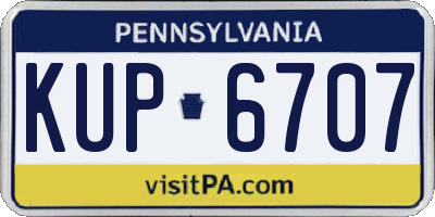 PA license plate KUP6707