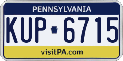 PA license plate KUP6715