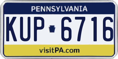 PA license plate KUP6716