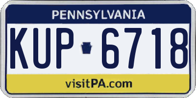PA license plate KUP6718