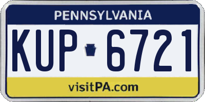 PA license plate KUP6721