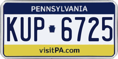 PA license plate KUP6725