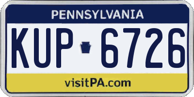 PA license plate KUP6726