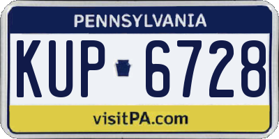 PA license plate KUP6728