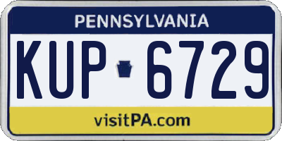 PA license plate KUP6729