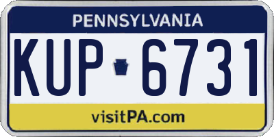 PA license plate KUP6731
