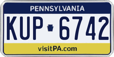 PA license plate KUP6742