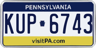 PA license plate KUP6743