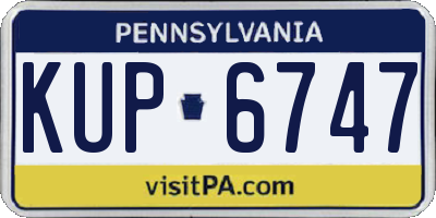 PA license plate KUP6747