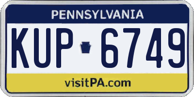 PA license plate KUP6749