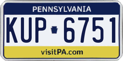 PA license plate KUP6751