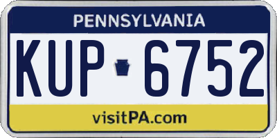 PA license plate KUP6752