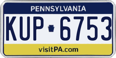PA license plate KUP6753