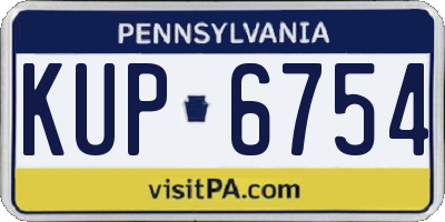 PA license plate KUP6754