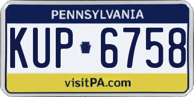 PA license plate KUP6758