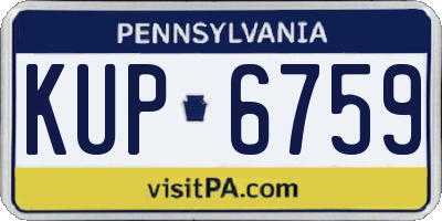 PA license plate KUP6759