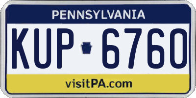 PA license plate KUP6760