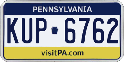 PA license plate KUP6762
