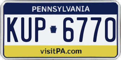 PA license plate KUP6770