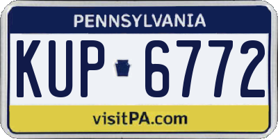 PA license plate KUP6772
