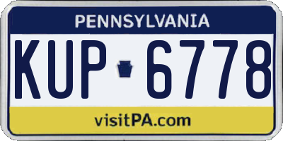 PA license plate KUP6778