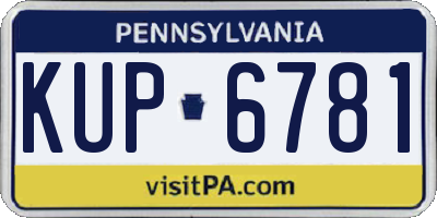 PA license plate KUP6781