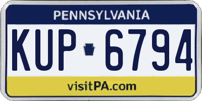 PA license plate KUP6794