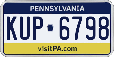 PA license plate KUP6798