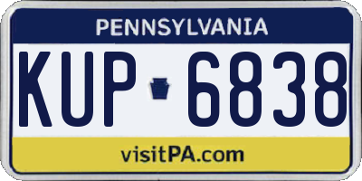 PA license plate KUP6838