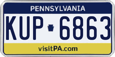 PA license plate KUP6863