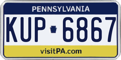 PA license plate KUP6867