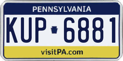 PA license plate KUP6881
