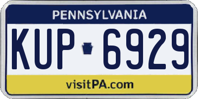 PA license plate KUP6929