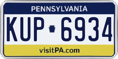PA license plate KUP6934