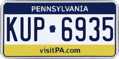 PA license plate KUP6935