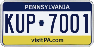 PA license plate KUP7001
