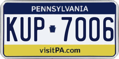 PA license plate KUP7006