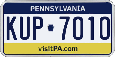 PA license plate KUP7010