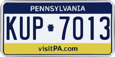 PA license plate KUP7013