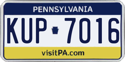 PA license plate KUP7016