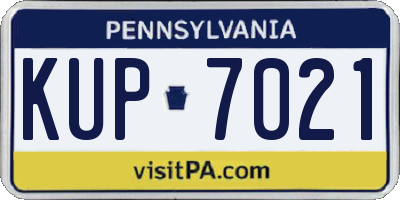 PA license plate KUP7021