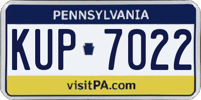 PA license plate KUP7022