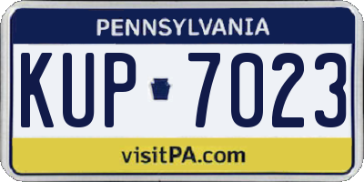 PA license plate KUP7023