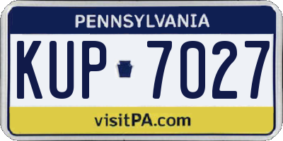 PA license plate KUP7027