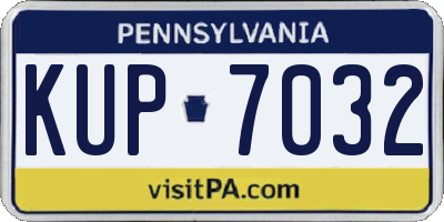 PA license plate KUP7032
