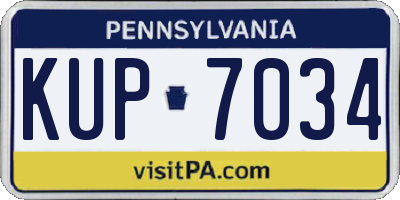 PA license plate KUP7034