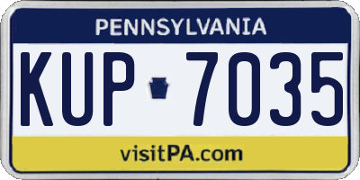PA license plate KUP7035